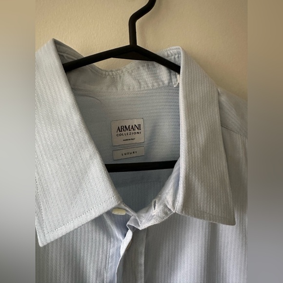 Armani Collezioni Blue Dress Shirt - Picture 2 of 8